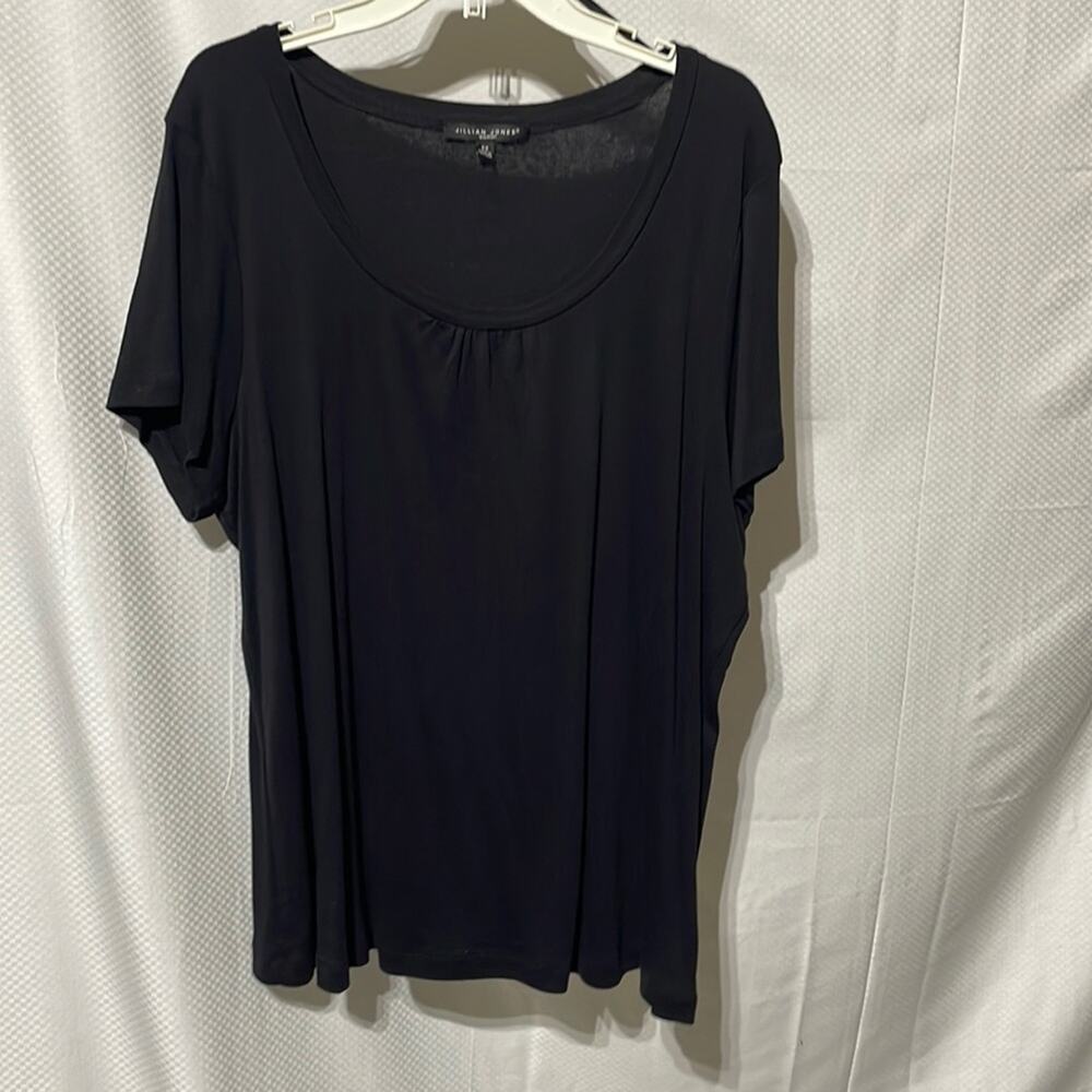 Jillian Jones 3x black short sleeve scoop neck super soft cotton modal blend euc